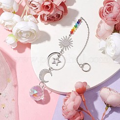 Латунь солнце луна звезда подвесные украшения&nbsp;HJEW-JM01950-01