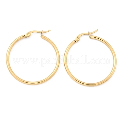 Boucles d'oreilles créoles en acier inoxydable 304 avec placage ionique (IP)&nbsp;X-EJEW-N0016-11G-E