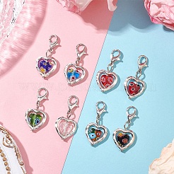 50 шт. подвеска в форме сердца из стекла и сплава миллефиори HJEW-SC0002-17