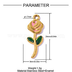 Pendentifs en acier inoxydable 304 émaillés&nbsp;STAS-OY019-54G
