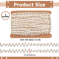 12 ярд металлизированной волнистой кружевной ленты OCOR-WH0101-96B-G