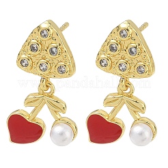 Pendientes colgantes de latón con micro circonitas cúbicas para mujer&nbsp;EJEW-A167-31G