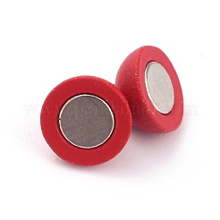 ループ付き合金マグネットクラスプ  ラウンド  レッド  13x8mm  穴：1.2mm&nbsp;PALLOY-P223-A01-02