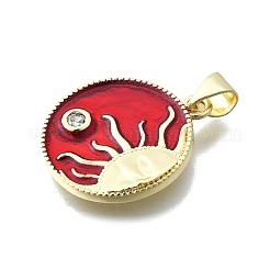 Небесные подвески из латуни с микропаве из кубического циркония&nbsp;KK-V010-04G-01