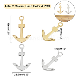 8 шт. подвески из нержавеющей стали 304 двух цветов&nbsp;STAS-UN0025-80