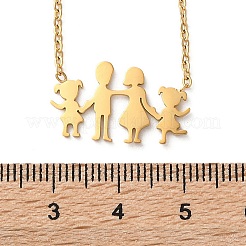 304 нержавеющая сталь семейные подвески ожерелья для женщин NJEW-A045-11G