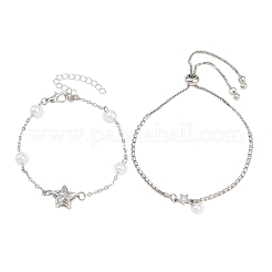 Armbandsets aus Messing mit klaren AB-Zirkonia&nbsp;KK-CBA6599-03P
