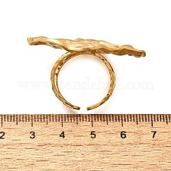 女性用304ステンレススチールオープンカフリング  18KGP本金メッキ  菱形  26.5x39.5mm  内径: 調節可能&nbsp;RJEW-A053-06G-05