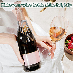 4 шт. подвески для бокалов вина из латуни и железа со стразами&nbsp;HJEW-OC00283