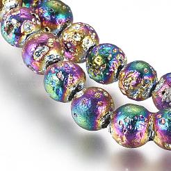 Гальванические бусины из натуральной лавы&nbsp;G-G826-06-4mm