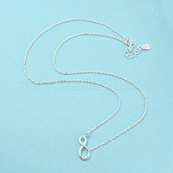 925 серебряное ожерелье с подвеской в виде бесконечности для женщин NJEW-C019-01S