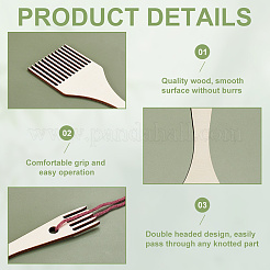 4шт набор деревянных гребней для плетения&nbsp;TOOL-WH0155-173