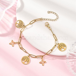 Браслеты с подвесками из нержавеющей стали 304 BJEW-JB12820