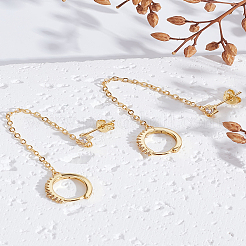 1 пара серег-гвоздиков из латуни с микропаве из прозрачных кубических цирконий для женщин&nbsp;EJEW-LP0001-48G