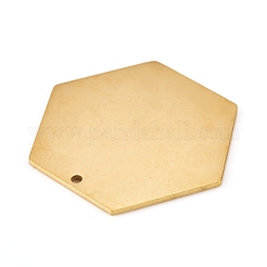 304ステンレスペンダント  鏡面研磨仕上げ  空白タグのスタンプ  レーザー切断  六角  ゴールドカラー  30x27x1mm  穴：1mm&nbsp;STAS-L238-087A-G