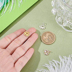 3 шт. 3 цвета 925 полых серебряных подвески в виде цветка лотоса STER-GA0001-27