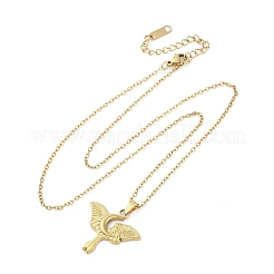 Ожерелья с подвесками из нержавеющей стали 304 «Лунная моль»&nbsp;NJEW-M096-22G