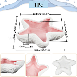 1 шт. керамическая тарелка для украшений в форме морской звезды&nbsp;AJEW-SC0002-96A