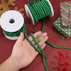 Ornements de Noël suspendus en perles rondes en bois&nbsp;HJEW-CA00084