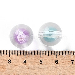 Переливающаяся прозрачная акриловая бусина в бисере с УФ-покрытием&nbsp;OACR-H112-08A