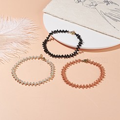 Set di cavigliere con perline di semi di rocailles giapponesi a 3 colori per le donne&nbsp;AJEW-AN00473