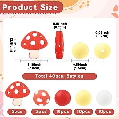 40 шт. 5 вида бусины-грибы и круглые&nbsp;SIL-YW0002-53