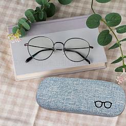 Étui à lunettes ovale en polyester (1 pièce)&nbsp;AJEW-CN0007-32B