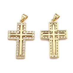 Латунные микропаве прозрачные подвески с фианитом ZIRC-J025-33G