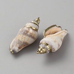 Гальванические подвески из натуральных ракушек&nbsp;FIND-WH20004-15