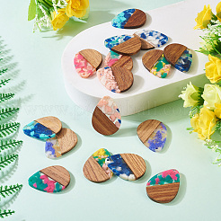 16 шт. подвески из 8-х цветов из смолы и ореха RESI-TA0003-95