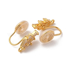 Фурнитура для ушей из латуни с микропаве из кубического циркония&nbsp;KK-F898-19C-G