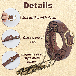 Ceintures médiévales en cuir PU avec chaînes en alliage et pompon&nbsp;AJEW-WH0709-227A