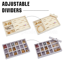 2 шт. 2-х стилевые флокированные лотки для украшений DJEW-FG0001-11