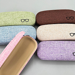 1 ovales Brillenetui aus Polyester&nbsp;AJEW-CN0007-32C