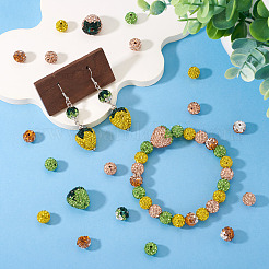 64 шт. бусины из полимерной глины ручной работы со стразами&nbsp;CLAY-BT0001-15