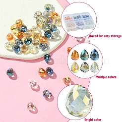 48шт 6 цвета прозрачные стеклянные бусины нити&nbsp;GLAA-YW0003-58