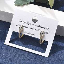 Латунные кубических серьги циркония обруч EJEW-D301-05G-01