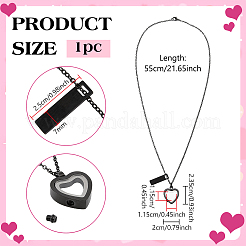 Collier urne funéraire en acier inoxydable 304 avec pendentif cœur en verre (1 pièce)&nbsp;NJEW-FG0001-25EB