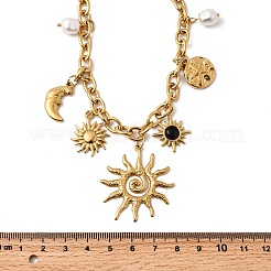 Ожерелья-нагрудники с подвеской в виде солнца из нержавеющей стали 304&nbsp;LS-NJEW-H073-01G