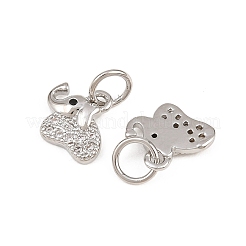 Ciondoli in ottone zirconi chiari micro pavé&nbsp;KK-H292-56C-P