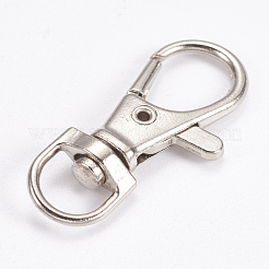 亜鉛合金回転式ナスカンカニカン  スイベルスナップフック  プラチナ  35x16.5x6mm  穴：8.5x5mm&nbsp;X-PALLOY-WH0011-01P