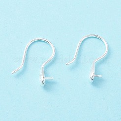 925スターリングシルバーピアスフック  片穴ビーズ  ティアドロップ  銀  15x3.5mm  21ゲージ  ピン：0.7mmおよび0.6mm（片穴ビード用）&nbsp;STER-P047-01A-S