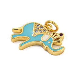 Латунные микропаве прозрачные подвески с фианитом KK-R159-18G-03