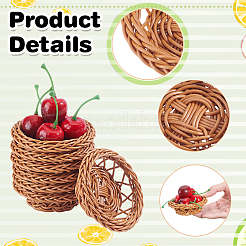 50 Stück handgewebte Mini-Rattankorb-Ornamente aus Kunststoff&nbsp;DIY-WA0001-18