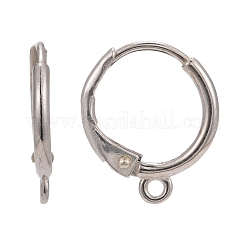 925スターリングシルバーフレンチフックピアスパーツ  ウィットループ  銀  15x12x1.5mm  穴：1.5mm  ピン：0.8mm&nbsp;X-STER-I017-090P
