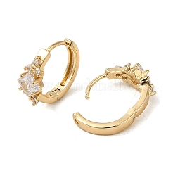 Серьги-кольца из латуни с микропаве из кубического циркония EJEW-L271-22KCG-05