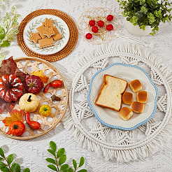 1 комплект настенных цветочных украшений ручной работы из макраме из хлопка AJEW-DC0001-21