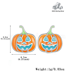 925 серьги-гвоздики из стерлингового серебра в форме тыквы FS9335