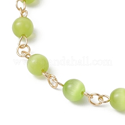 3 шт. браслеты из круглых бусин кошачий глаз 3 цветов для женщин BJEW-JB12465