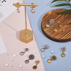 8 пара 4 стиля пустых стеклянных висячих сережек-гвоздиков EJEW-AB00010